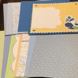 Baby Boy Collection Loose Scrapbook Paper Bundle